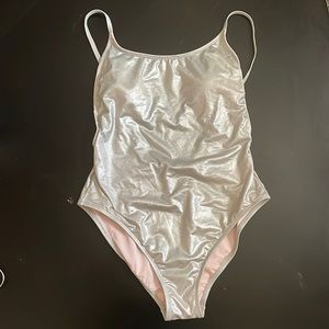 Gianni Bini silver one piece swimsuit